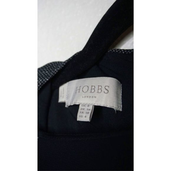Hobbs London Women's Black & Gray Color Block‎ Shift Wool Dress US 4 UK 8 - Picture 5 of 7